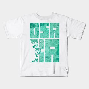 Osaka, Japan City Map Typography - Watercolor Kids T-Shirt